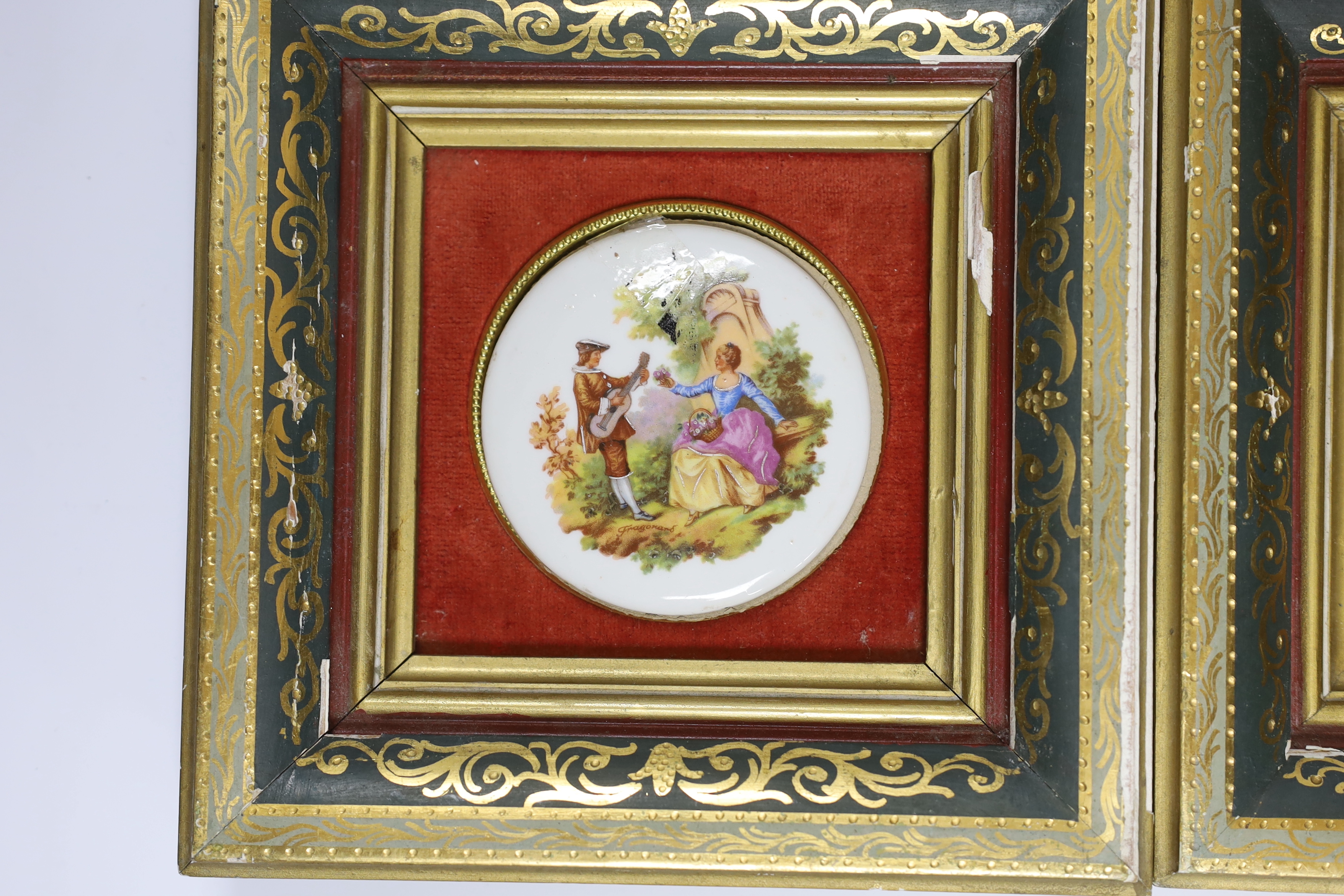 Three framed Limoges porcelain plaques